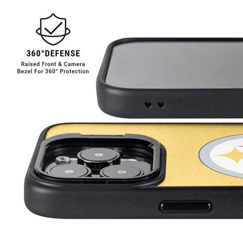 NFL Pittsburgh Steelers - Alternate Distressed iPhone 15 Pro Kickstand Case